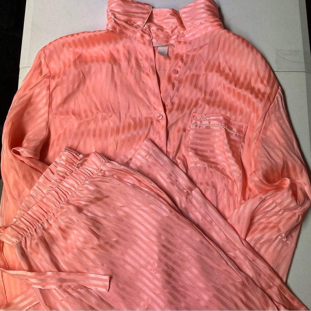 Victorias Secret Pajamas coral pink color size Large L women’s top bottoms pants